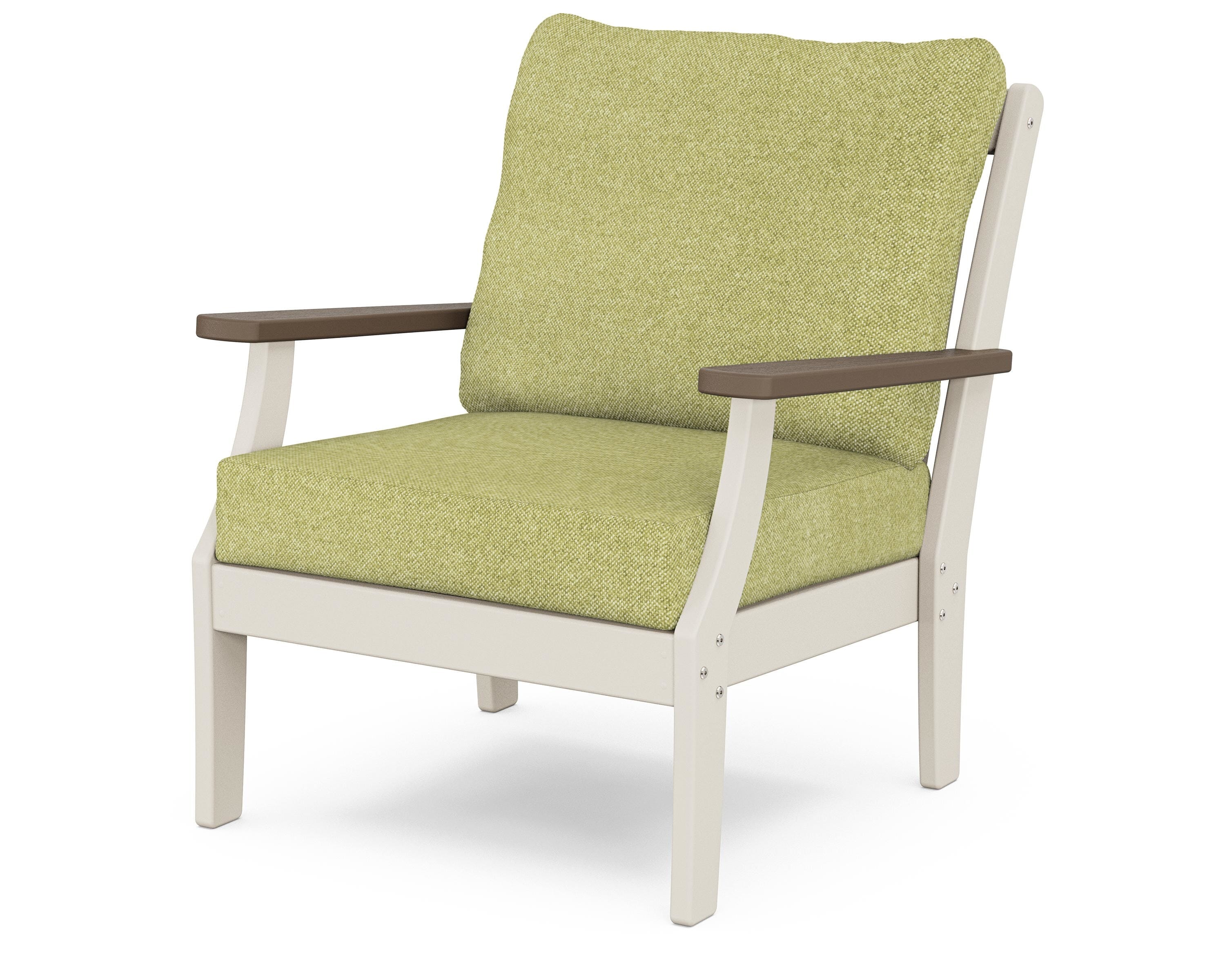 POLYWOOD® Braxton Deep Seating Chair in Sand / Kona / Chartreuse Boucle