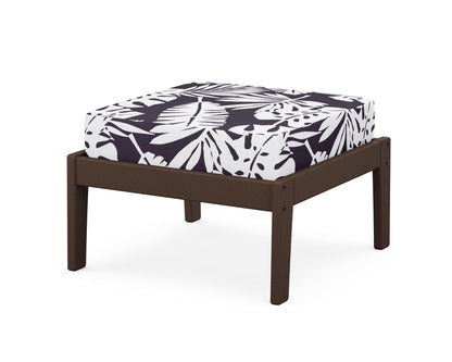 Unbranded Deep Seating Ottoman in Mahogany / Leaf Navy