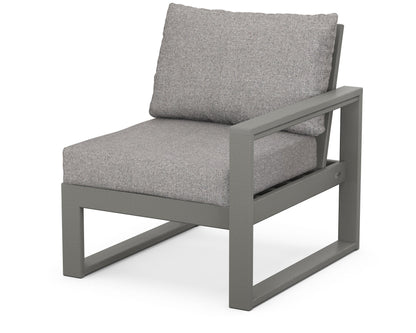POLYWOOD® EDGE Modular Right Arm Chair in Slate Grey / Grey Mist
