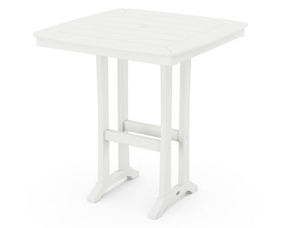 POLYWOOD® Nautical Trestle 37" Bar Table in White