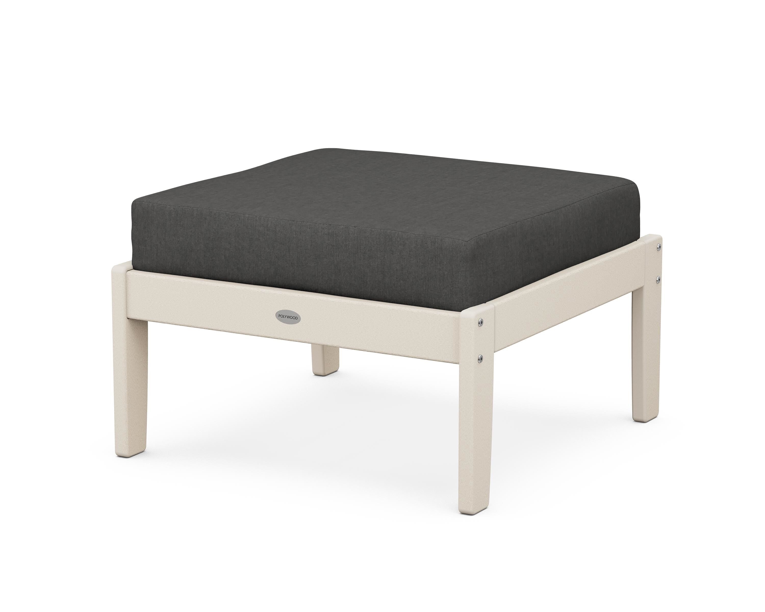 POLYWOOD® Braxton Deep Seating Ottoman in Sand / Spectrum Carbon