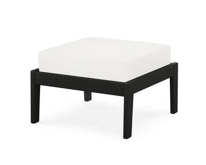 Unbranded Deep Seating Ottoman in Black / Natural Linen