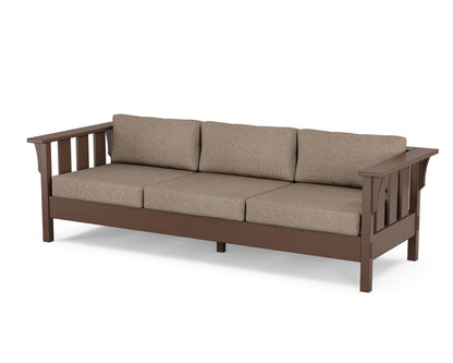 Martha Stewart by POLYWOOD® Acadia Deep Seating Sofa in Mahogany / Spiced Burlap