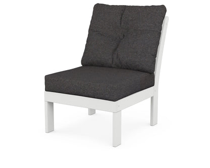 POLYWOOD® Vineyard Modular Armless Chair in White / Ash Charcoal