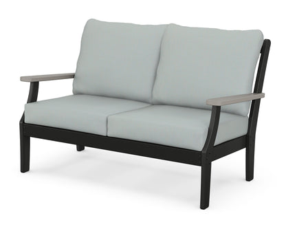 POLYWOOD® Braxton Deep Seating Loveseat in Black / Driftwood / Spa