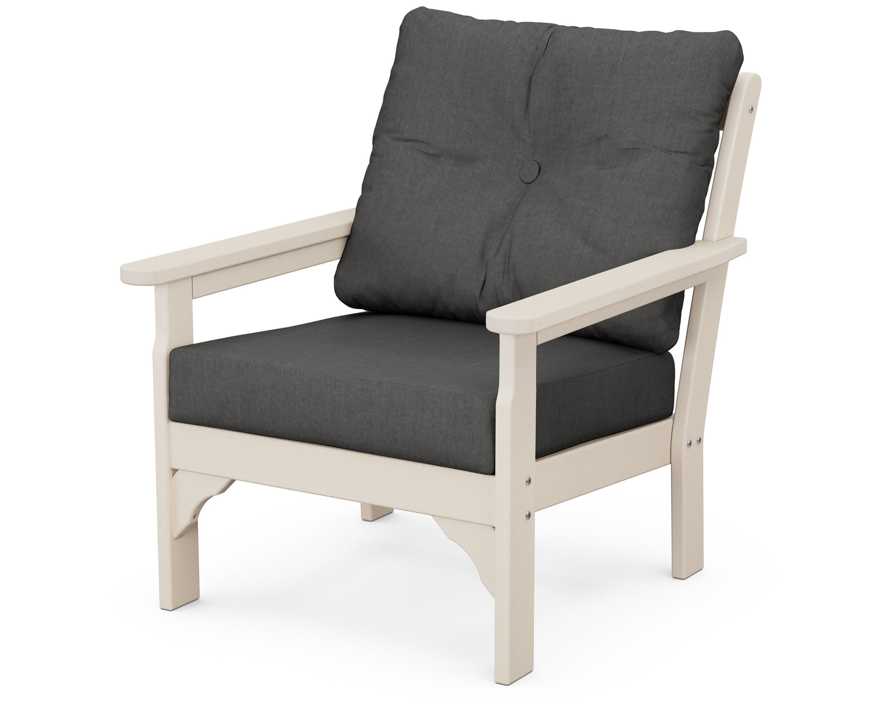 POLYWOOD® Vineyard Deep Seating Chair in Sand / Spectrum Carbon