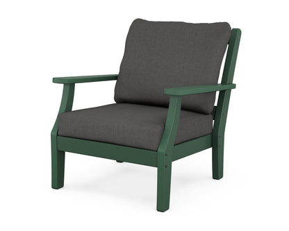 Martha Stewart by POLYWOOD® Chinoiserie Deep Seating Chair in Green / Spectrum Carbon