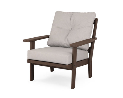 POLYWOOD® Prairie Deep Seating Chair in Mahogany / Dune Burlap