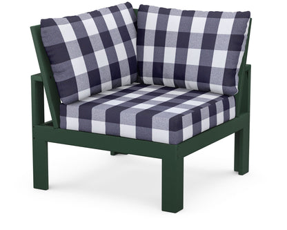 Unbranded Modular Corner Chair in Green / Buffalo Plaid Navy