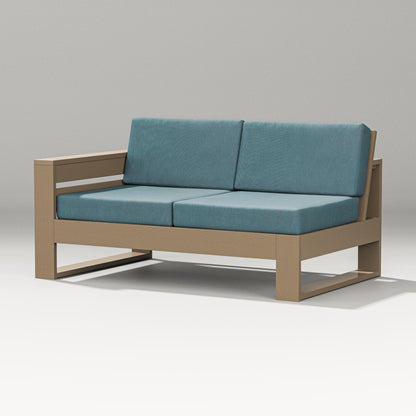 PW Designer Series Latitude Modular Left Arm Loveseat in Vintage Sahara / Ocean Teal