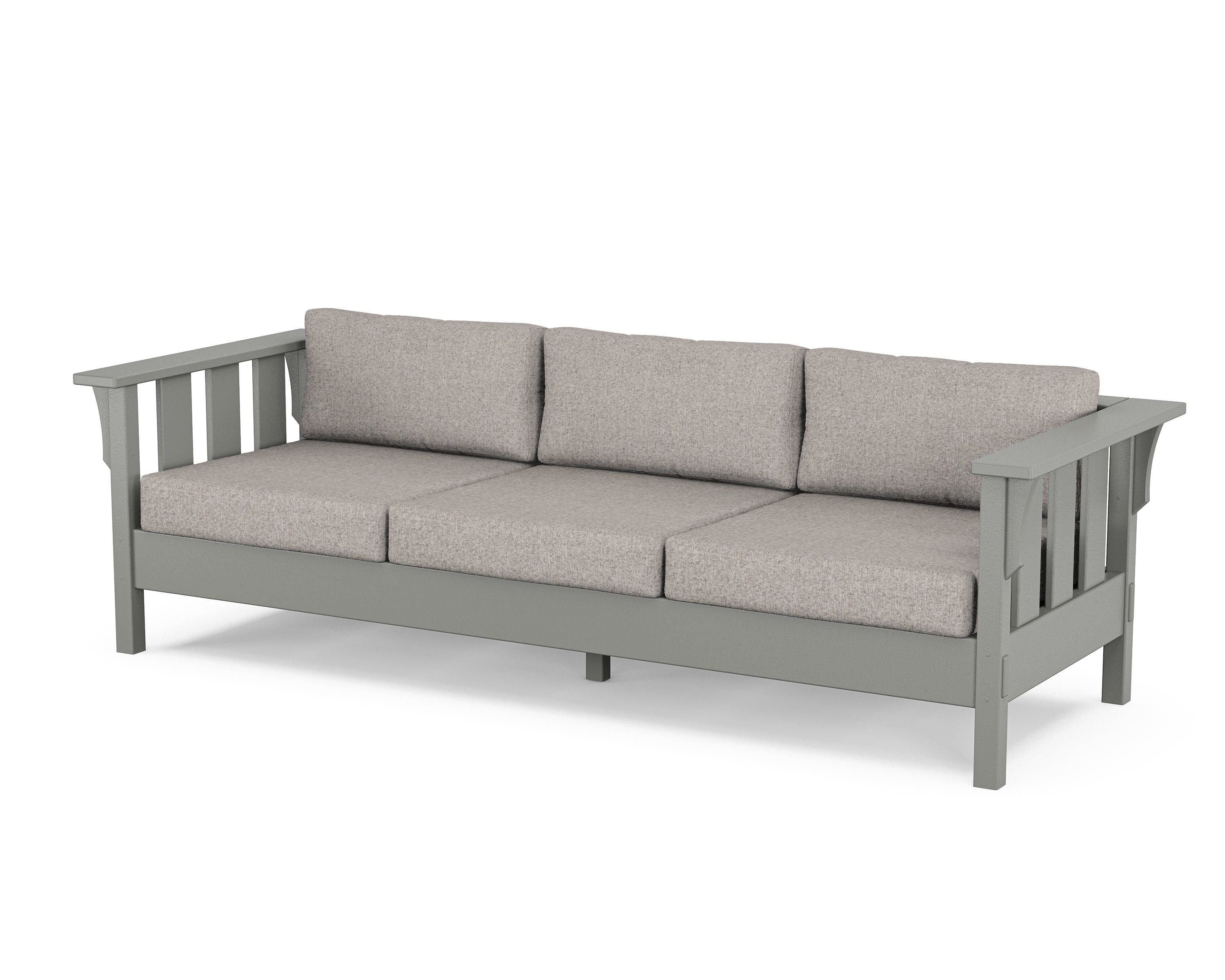 Martha Stewart by POLYWOOD® Acadia Deep Seating Sofa in Slate Grey / Weathered Tweed
