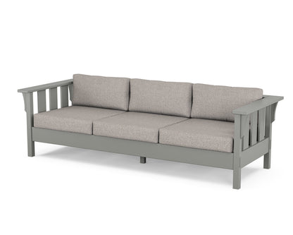 Martha Stewart by POLYWOOD® Acadia Deep Seating Sofa in Slate Grey / Weathered Tweed