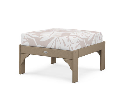 POLYWOOD¬Æ Vineyard Deep Seating Ottoman in Vintage Sahara / Leaf Dune Burlap