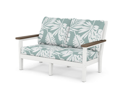 POLYWOOD® Chippendale Deep Seating Loveseat in White / Kona / Leaf Glacier Spa