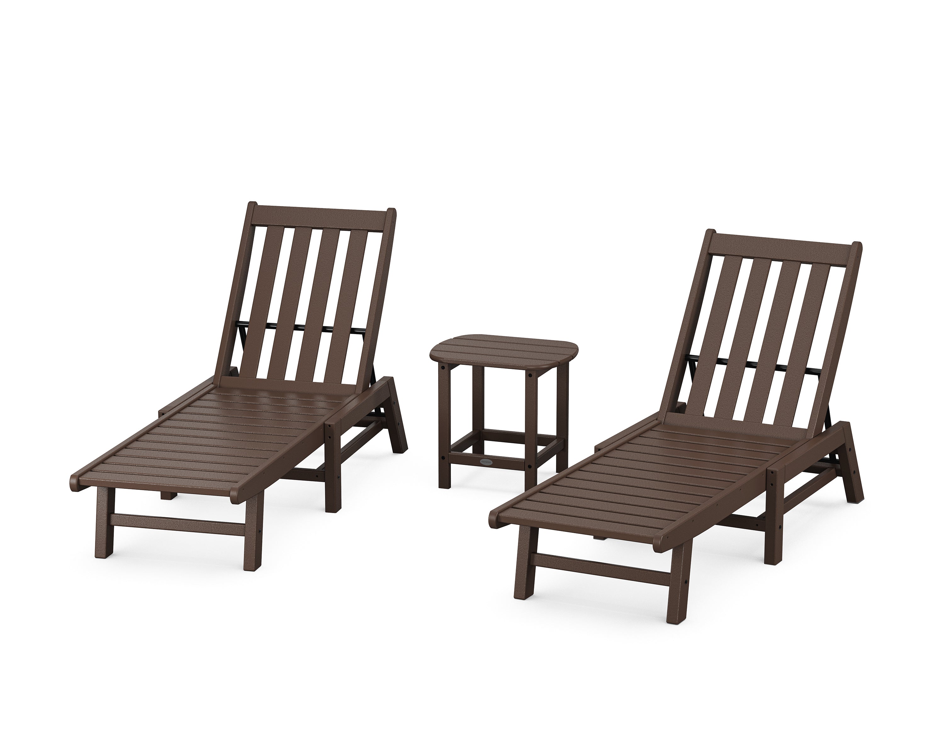 POLYWOOD® Vineyard 3-Piece Chaise Set in Mahogany