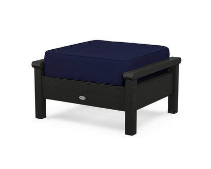 POLYWOOD® Harbour Deep Seating Ottoman in Black / Navy