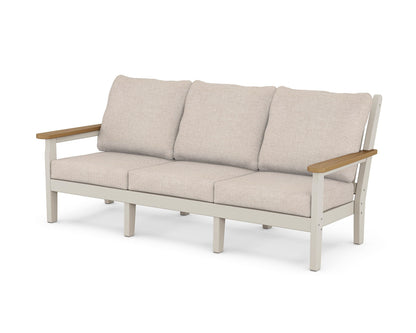 POLYWOOD® Chippendale Deep Seating Sofa in Sand / Natural / Blend Linen
