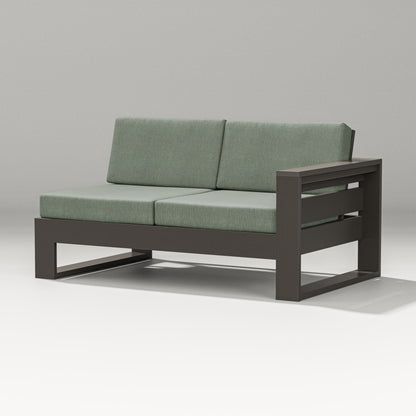 PW Designer Series Latitude Modular Right Arm Loveseat in Vintage Coffee / Cast Sage