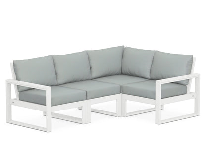 POLYWOOD® EDGE 4-Piece Modular Deep Seating Set in White / Spa