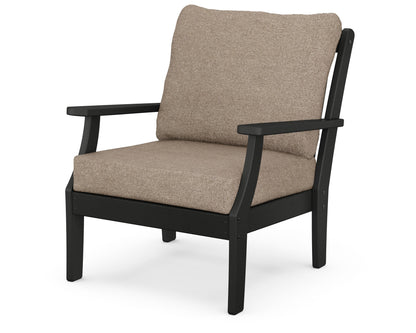 POLYWOOD® Braxton Deep Seating Chair in Black / Spiced Burlap