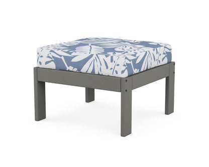 POLYWOOD® Vineyard Modular Ottoman in Slate Grey / Leaf Sky Blue