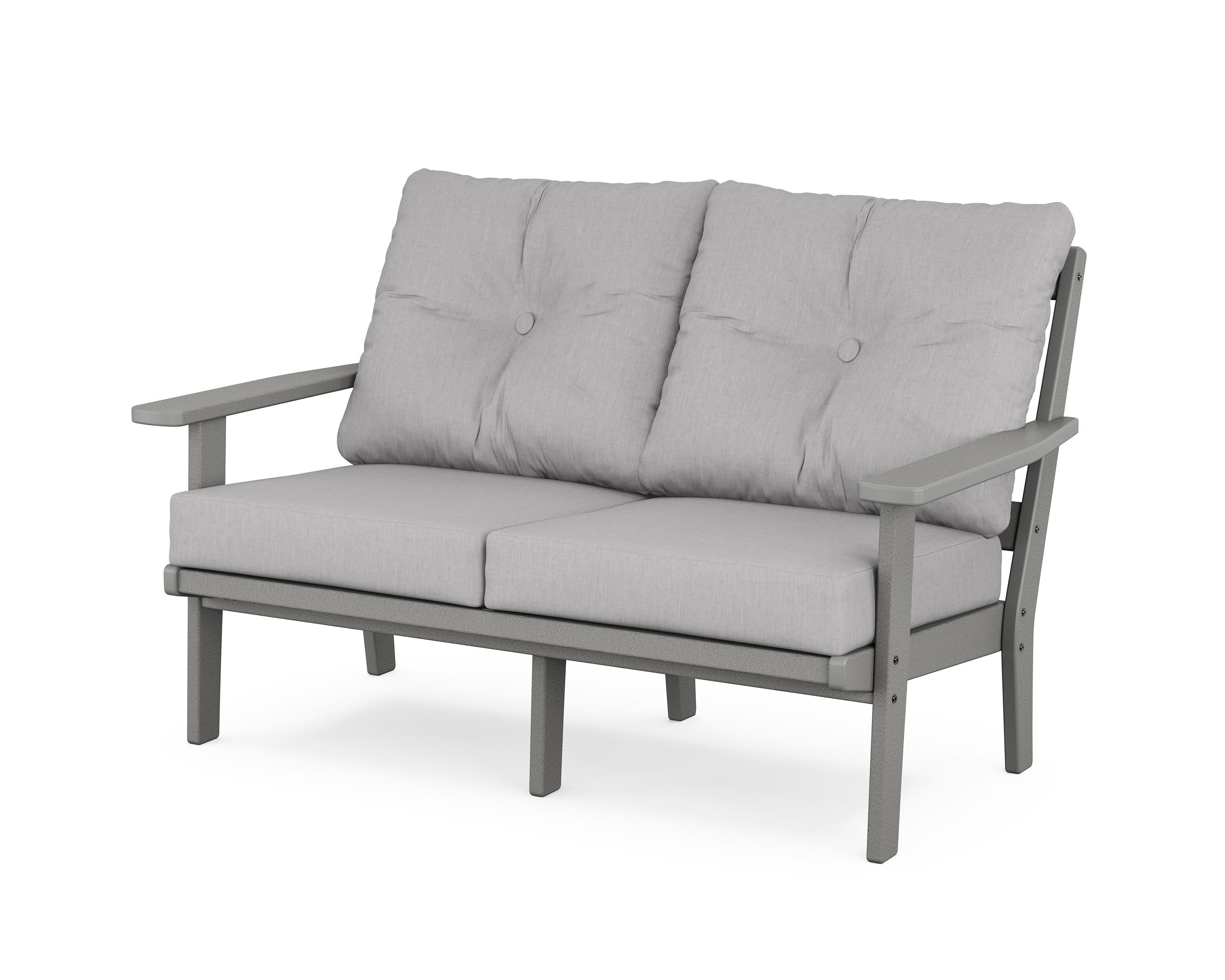 POLYWOOD® Oxford Deep Seating Loveseat in Slate Grey / Granite