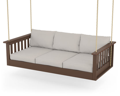 POLYWOOD® Vineyard Daybed Swing in Mahogany / Cast Ash