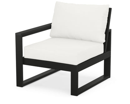 POLYWOOD® EDGE Modular Left Arm Chair in Black / Natural Linen
