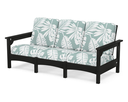 POLYWOOD® Club Sofa in Black / Leaf Glacier Spa