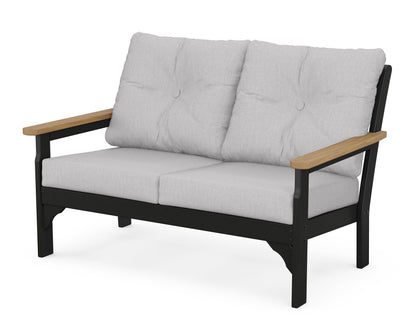 POLYWOOD® Vineyard Deep Seating Loveseat in Black / Natural / Granite