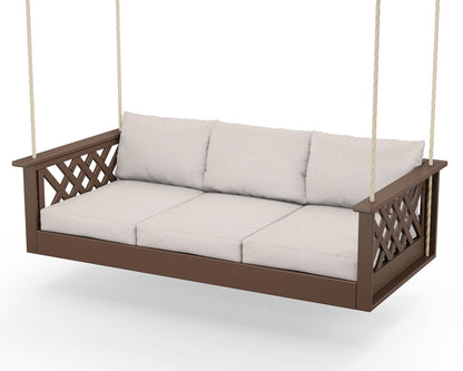 Country Living Wovendale Daybed Swing in Mahogany / Dune Burlap