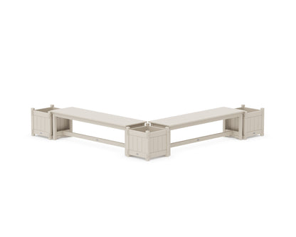 POLYWOOD® 60" Vineyard L- Shaped Planter Bench Corner Set in Sand