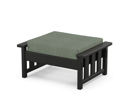 Martha Stewart by POLYWOOD® Acadia Deep Seating Ottoman in Black / Cast Sage