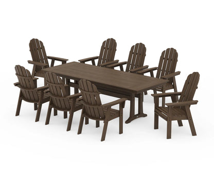 Vineyard 9-Piece Curveback Adirondack Farmhouse Dining Set with Trestle Legs