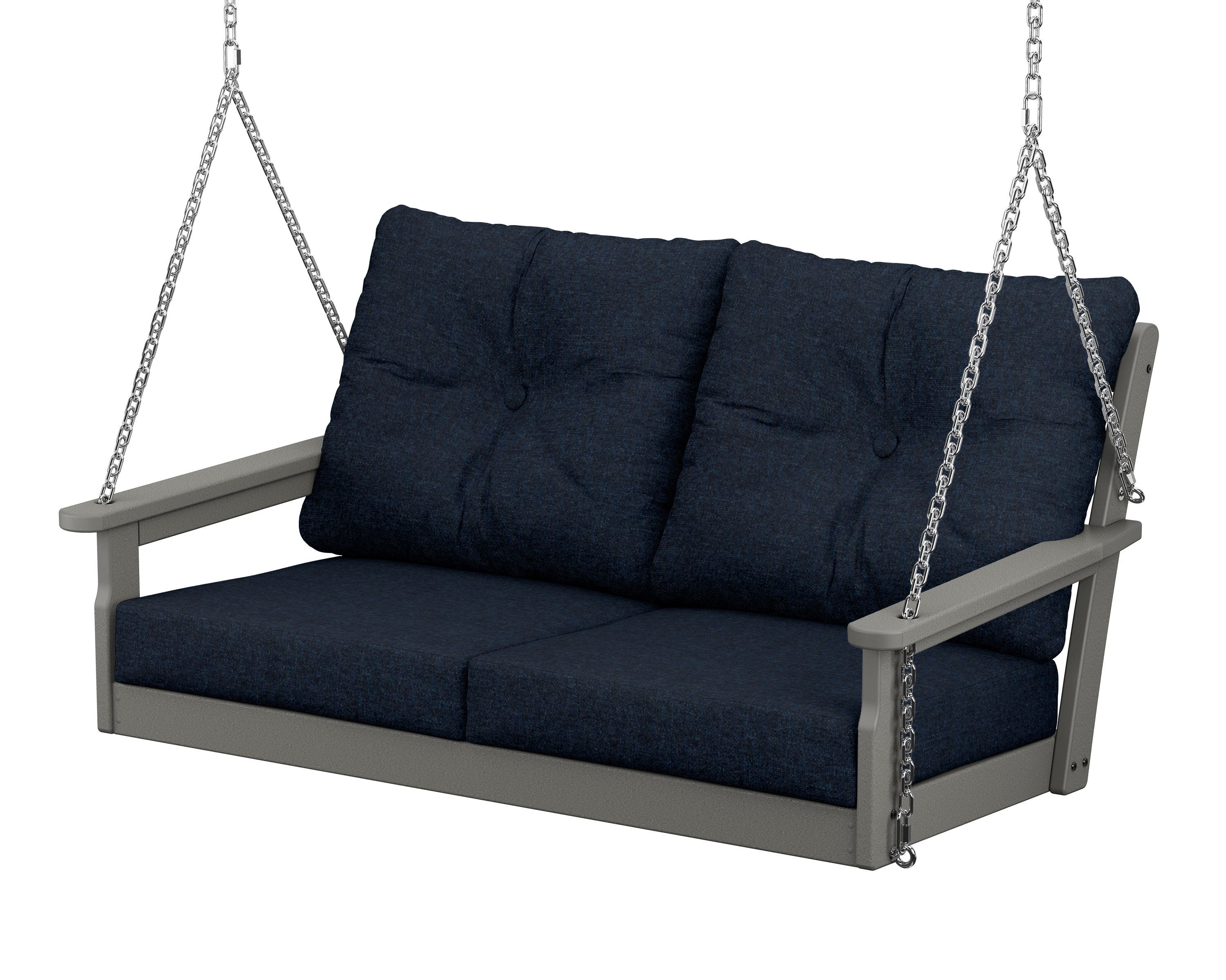 POLYWOOD® Vineyard Deep Seating Swing in Slate Grey / Marine Indigo