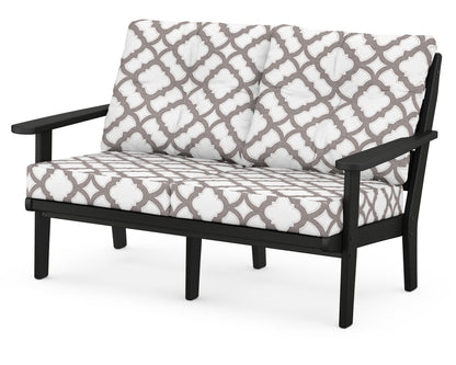 POLYWOOD® Lakeside Deep Seating Loveseat in Black / Trellis Grey Mist