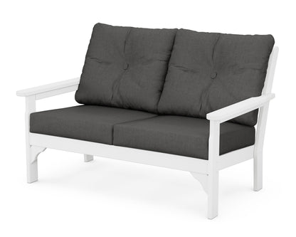 POLYWOOD® Vineyard Deep Seating Loveseat in White / Spectrum Carbon
