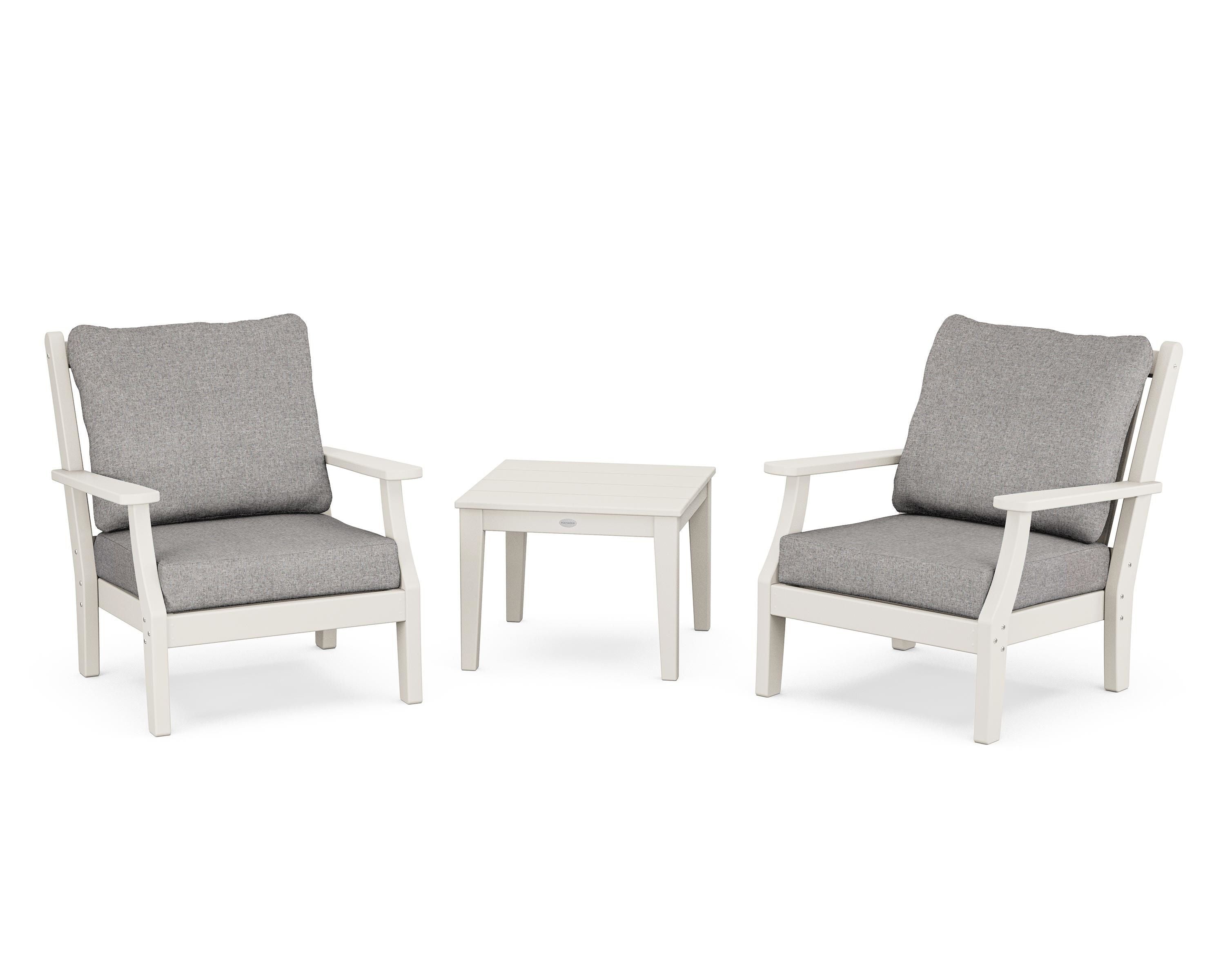 Country Living Wovendale 3-Piece Deep Seating Set in Sand / Grey Mist