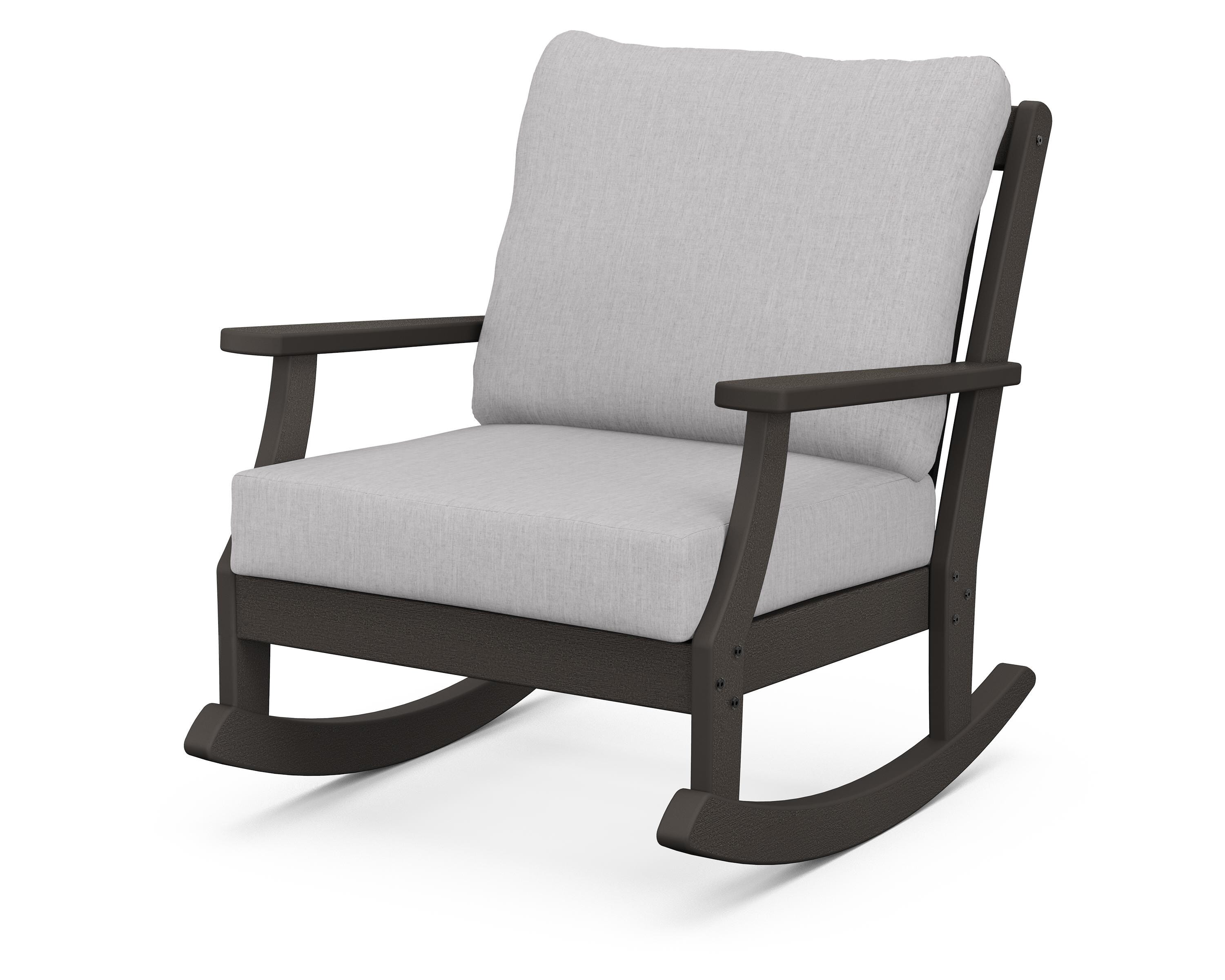 POLYWOOD® Braxton Deep Seating Rocking Chair in Vintage Coffee / Granite