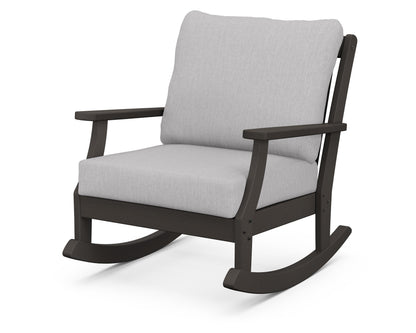 POLYWOOD® Braxton Deep Seating Rocking Chair in Vintage Coffee / Granite