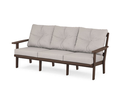 POLYWOOD® Prairie Deep Seating Sofa in Mahogany / Dune Burlap