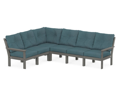 POLYWOOD® Vineyard 6-Piece Sectional in Slate Grey / Ocean Teal