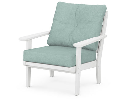 POLYWOOD® Lakeside Deep Seating Chair in White / Glacier Spa