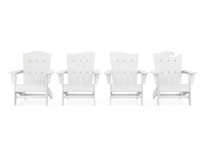 POLYWOOD® Wave Collection 4-Piece Adirondack Chair Set in White