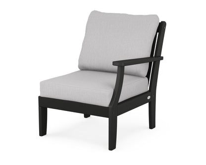 POLYWOOD® Braxton Modular Right Arm Chair in Black / Granite
