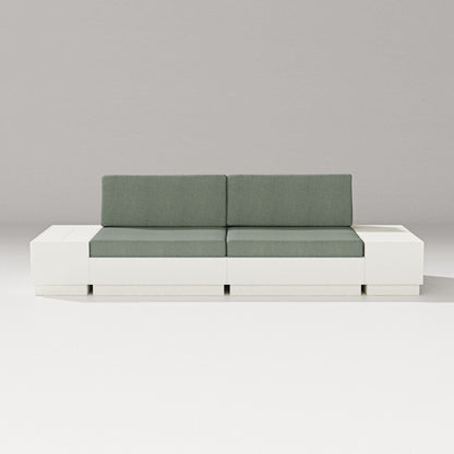PW Designer Series Elevate 4-Piece Loveseat Sectional in Vintage White / Cast Sage