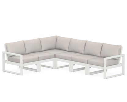 POLYWOOD® EDGE 6-Piece Modular Deep Seating Set in Vintage White / Cast Ash