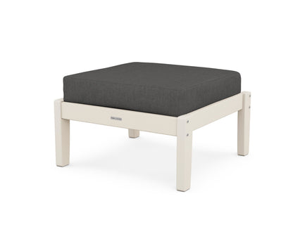 Martha Stewart by POLYWOOD® Chinoiserie Deep Seating Ottoman in Sand / Spectrum Carbon