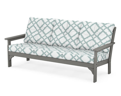 POLYWOOD® Vineyard Deep Seating Sofa in Slate Grey / Trellis Glacier Spa