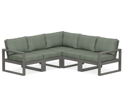 POLYWOOD® EDGE 5-Piece Modular Deep Seating Set in Slate Grey / Cast Sage